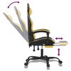 vidaXL Scaun de gaming pivotant/suport picioare negru/auriu piele eco