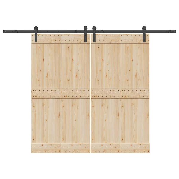 vidaXL Set feronerie pentru uși glisante, negru, 305 cm, oțel