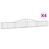 vidaXL Coșuri gabion arcuite 4 buc, 400x30x40/60 cm, fier galvanizat