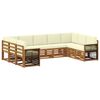 vidaXL Set de canapele de exterior 7 buc. Natural și Crem
