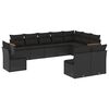 vidaXL Set canapele de grădină cu perne, 10 piese, negru, poliratan