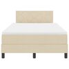 vidaXL Pat cu arcuri cu saltea cu headboard Crem 120 x 190 cm țesătură