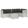 vidaXL Sofa de grădină cu 5 locuri cu perne aspect rattan PP Alb