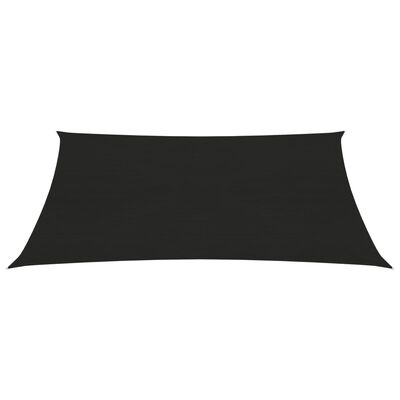 vidaXL Pânză parasolar, negru, 6x7 m, HDPE, 160 g/m²
