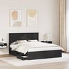vidaXL Cadru de pat cu headboard Negru 160 x 200 cm Lemn Ingineresc
