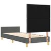 vidaXL Cadru de pat cu headboard Gri &icirc;nchis 80 x 200 cm țesătură