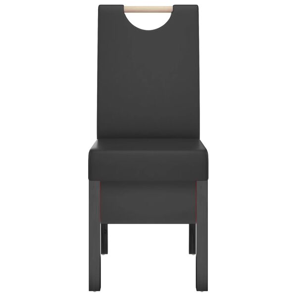 vidaXL Scaune de sufragerie, 6 buc., negru, piele ecologică