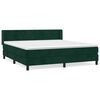 vidaXL Pat box spring cu saltea, verde &icirc;nchis, 180x200 cm, catifea