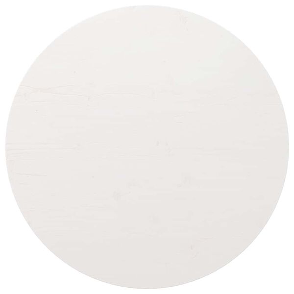 vidaXL Blat de masă rotund, alb, &Oslash;80x3 cm, lemn masiv de pin