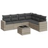 vidaXL Set canapele de grădină cu perne, 7piese gri deschis poliratan