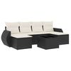 vidaXL Set canapele de grădină cu perne, 7 piese, negru, poliratan