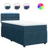 vidaXL Pat continental cu saltea, albastru, 80x200 cm, catifea