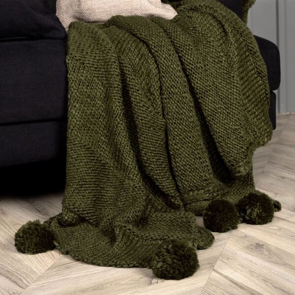 Venture Home Păturică &bdquo;Anny&rdquo;, 170x130 cm, verde mușchi, acrilic