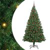 vidaXL Brad de Crăciun artificial Verde 210 cm PVC și Oțel și Plastic