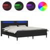 vidaXL Cadru de pat cu benzi LED Negru 180 x 200 cm Piele artificială