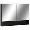 vidaXL Dulap de baie cu oglindă și LED-uri, negru, 80x15x60 cm, MDF