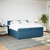 vidaXL Pat box spring cu saltea, albastru, 200x200 cm, catifea