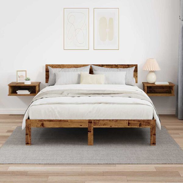 vidaXL Noptieră 2 pcs Lemn vechi 40 x 31 x 15 cm Lemn compozit