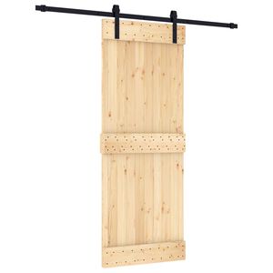 vidaXL Ușă glisantă Natural și Negru 80 x 210 cm Lemn de Pin Solid