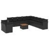 vidaXL Set canapele de grădină, 12 piese, cu perne, negru, poliratan