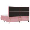 vidaXL Pat cu arcuri cu saltea cu headboard Roz 200 x 200 cm Catifea