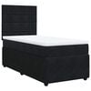 vidaXL Pat box spring cu saltea, negru, 90x200 cm, catifea