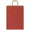 vidaXL Pungi de hârtie 250 buc cu mânere roșii 26x12x35 cm