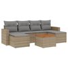 vidaXL Set canapele de grădină, 7 piese, cu perne, bej, poliratan