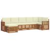 vidaXL Set de canapele de exterior 7 buc. Natural și Crem