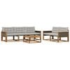 vidaXL Set de canapele de exterior 6 pcs Natural și gri deschis