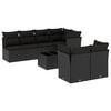 vidaXL Set mobilier de grădină cu perne, 8 piese, negru, poliratan