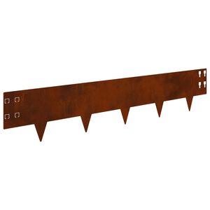 vidaXL Margine pentru gazon 20 pcs 100 x 20 cm Oțel Ruginit