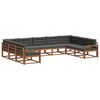 vidaXL Set de canapele de exterior cu pernă 9 pcs Natural și Antracit