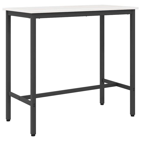 vidaXL masă Alb 100 x 50 x 91 cm Lemn ingineresc și oțel