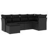 vidaXL Set mobilier de grădină cu perne, 6 piese, negru, poliratan