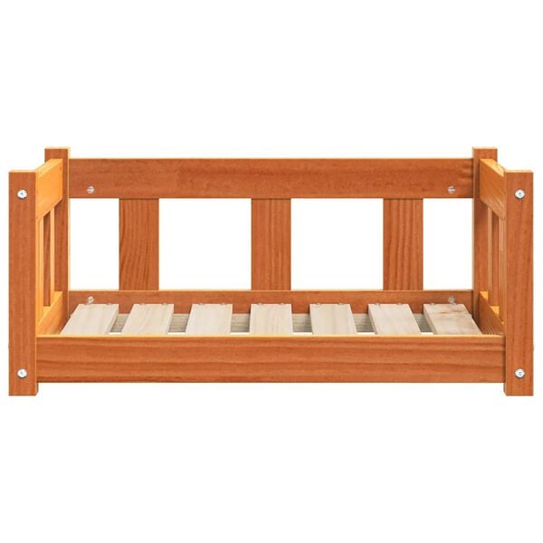 vidaXL Pat pentru câini Maroniu cerat 65,5 x 50,5 x 28 cm