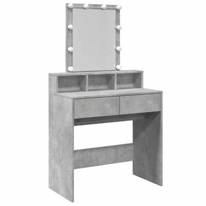 vidaXL Masă de toaletă cu LED, gri beton, 80x41x144,5 cm