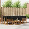 vidaXL Set de canapele de exterior cu pernă 7 pcs Natural și Negru