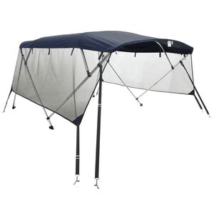 vidaXL Parasolar Bimini 4 arcuri pereți din plasă 243x(185-198)x137 cm