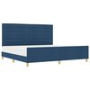 vidaXL Cadru de pat cu headboard albastru 200 x 200 cm țesătură