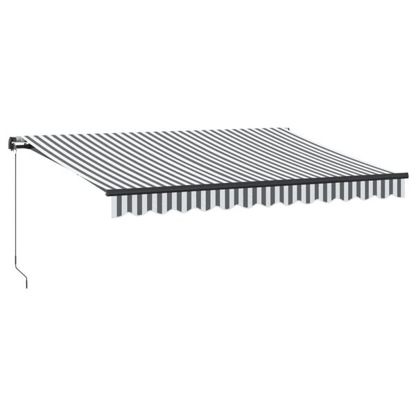 vidaXL Copertină retractabilă manual cu LED, antracit/alb, 350x250 cm