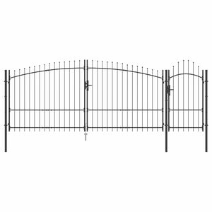 vidaXL Poartă de grădină WOERDEN 150 x 400 cm Oțel Gri Blocat