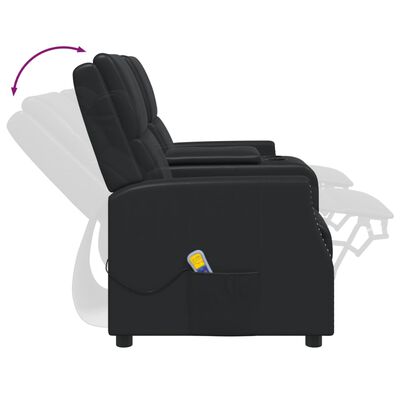 vidaXL Fotoliu masaj rabatabil 2 locuri/suport pahar, negru, piele eco