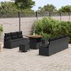 vidaXL Set de canapele pentru grădină 10 pcs Negru Rattan poli