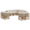 vidaXL Set de canapele de exterior Alb Natural și Crem Poliester