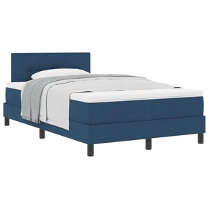 vidaXL Pat cu arcuri cu headboard albastru 120 x 200 cm țesătură