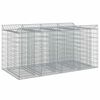 vidaXL Pat ridicat din gabion 2 buc. 200 x 100 x 100 cm Argintiu