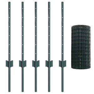 vidaXL Gard European cu St&acirc;lp 10 x 0,6 m Oțel cu strat de PVC Verde