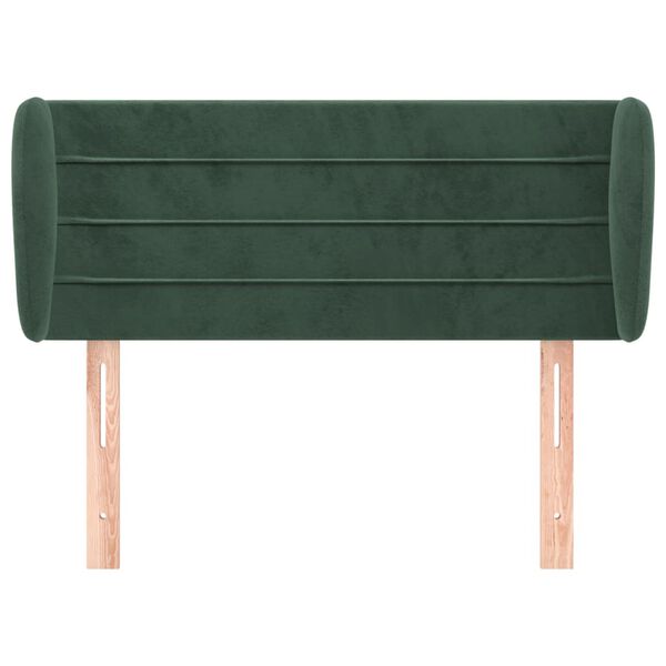 vidaXL Tăblie de pat cu aripioare verde închis 83x23x78/88 cm catifea