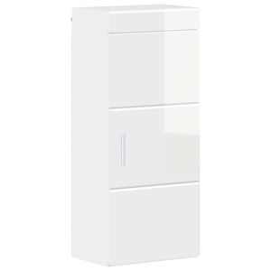 vidaXL Dulap de perete pentru baie TULUM Alb lucios 37 x 24,5 x 86 cm